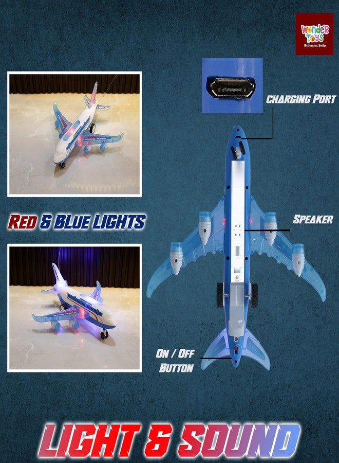 وندر لعبة طائرة التحكم عن بعد Wonder A-787، أضواء مثيرة لكامل الجسم وأصوات واقعية للأطفال (أزرق) - Image 5